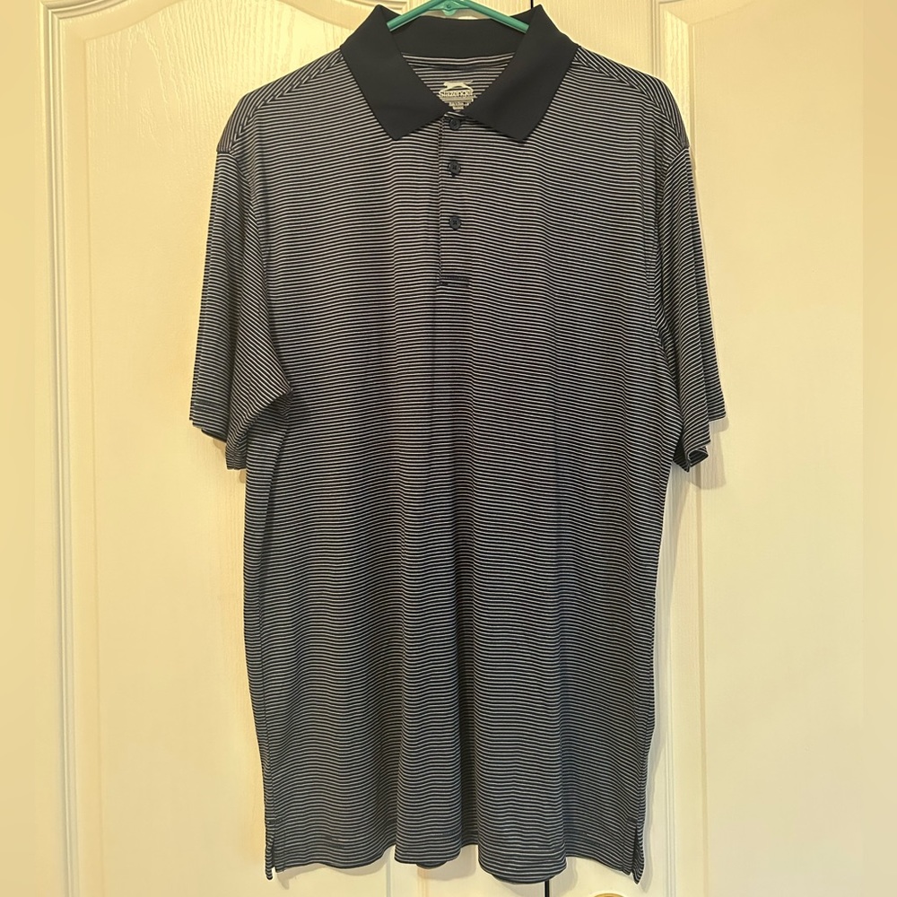 Blue and white Slazenger golf polo in XL